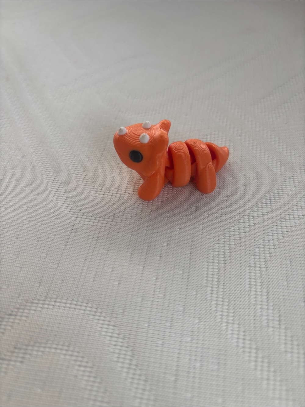 New Small Orange Segmented Dinosaur Triceratops 3-D printed Figurine